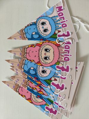 Festone Labubu personalizza bandierine triangolari compleanno