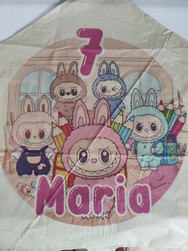 Palloncino Labubu personalizzati con nome centrotavola compleanno