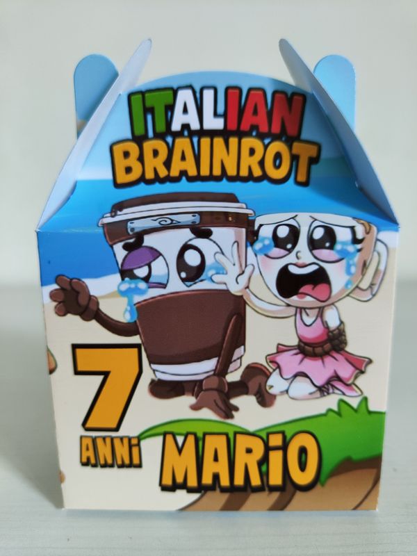 1 Scatolina Brainrot personalizza porta regali fine festa 1 Scatolina Brainrot personalizza porta regali fine festa