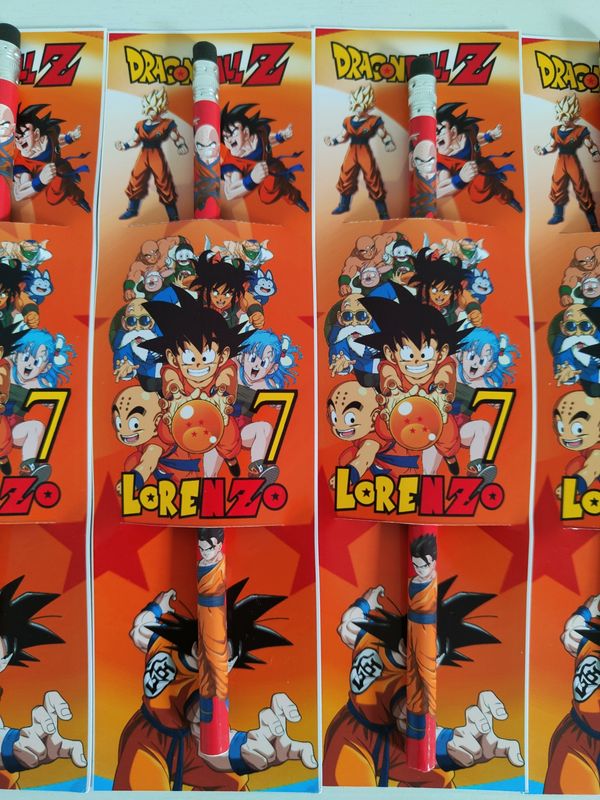 10 Matite segnaposto Dragon Ball personalizza regali fine festa