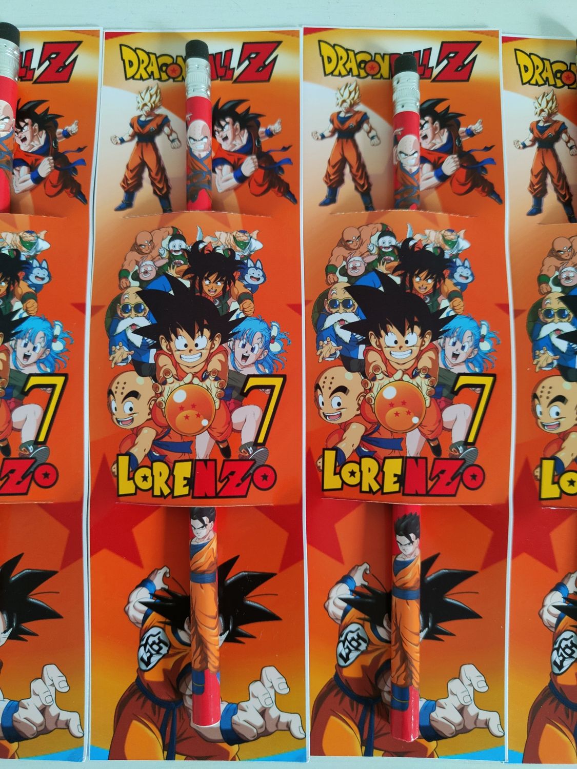 10 Matite segnaposto Dragon Ball personalizza regali fine festa