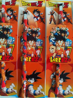 10 Matite segnaposto Dragon Ball personalizza regali fine festa