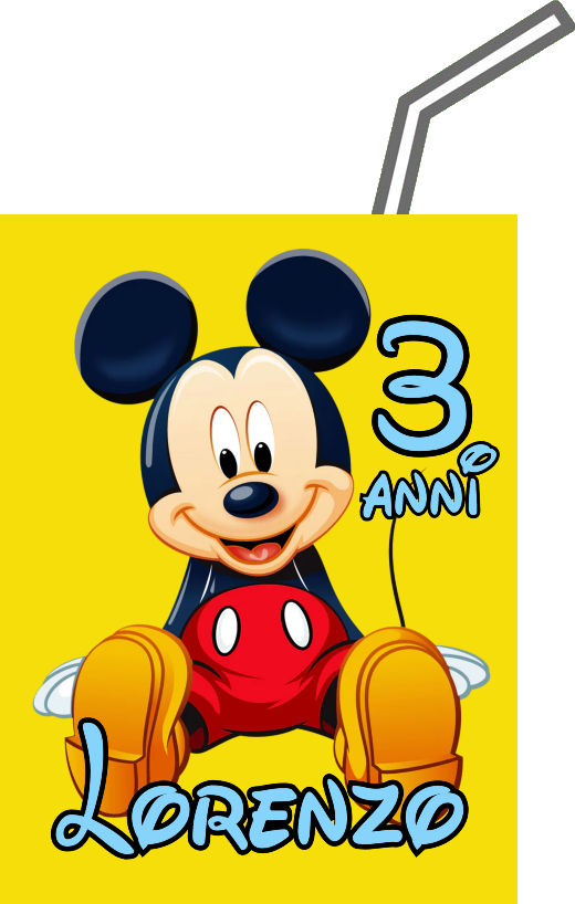 20 Adesivi Topolino personalizza etichette brick succo di frutta