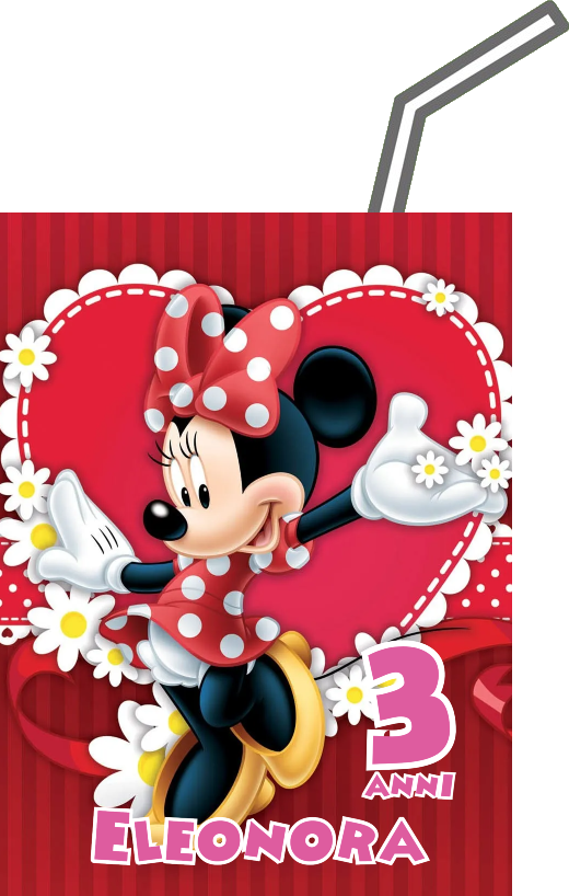 20 Adesivi Minnie personalizza etichette brick succo di frutta