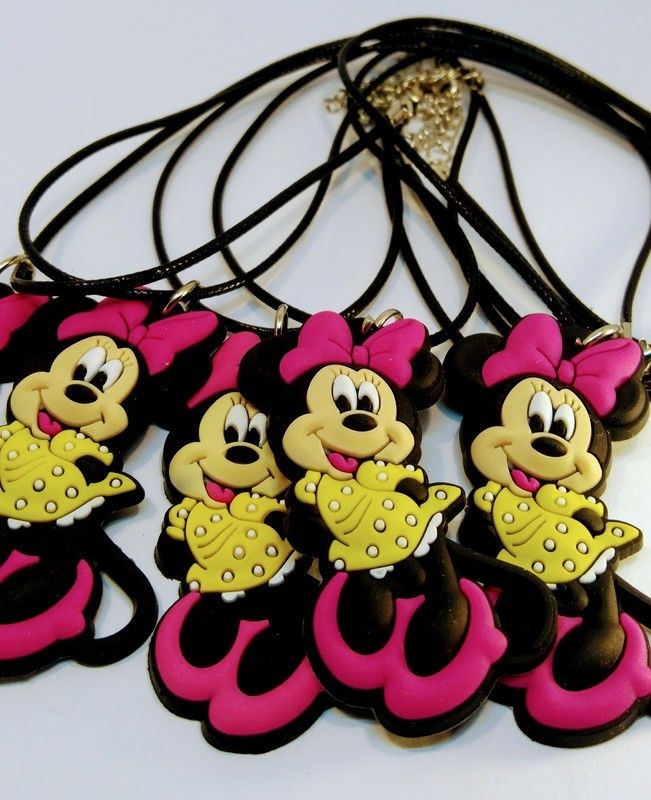 10 Collane ciondolo in PVC personaggio Minnie regalo festa