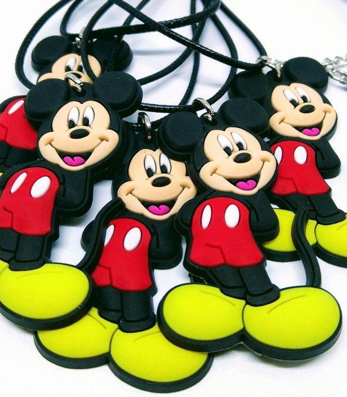 10 Collane ciondolo in PVC personaggio Topolino regalo festa