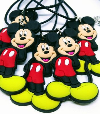 10 Collane ciondolo in PVC personaggio Topolino regalo festa