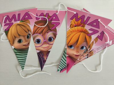 Festone Alvin personalizza bandierine triangolari compleanno