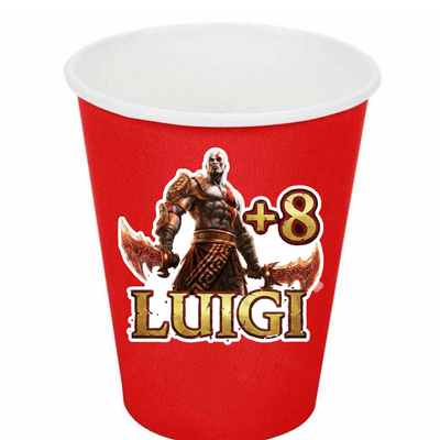10 etichette adesivi sagomati God of War personalizza Bicchieri festa