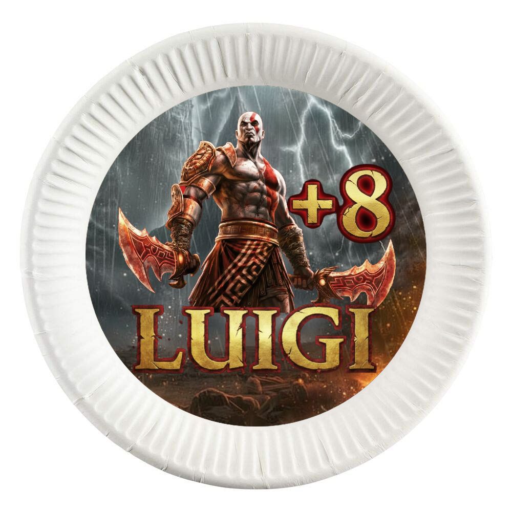 10 dischi tondi piatti carta God of War personalizza festa