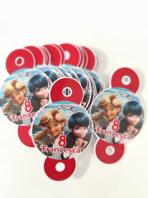 24 Decorazioni cannucce Miraculous personalizza festa compleanno