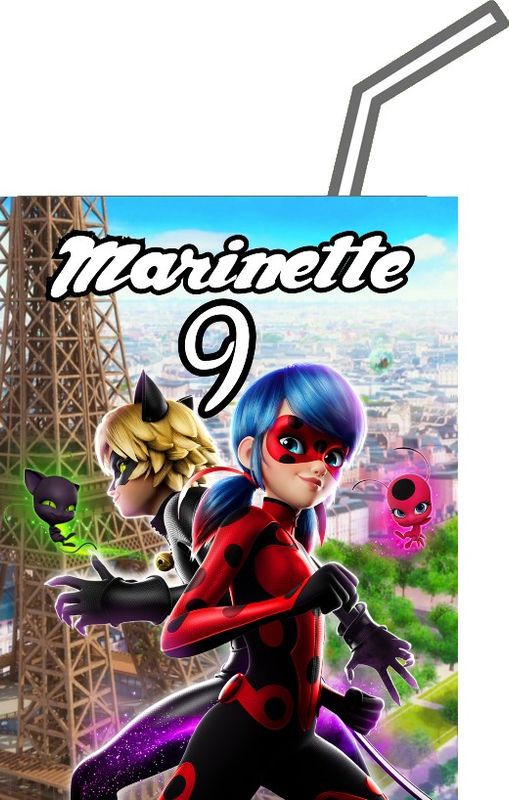 20 Adesivi Miraculous personalizza etichette succo di frutta