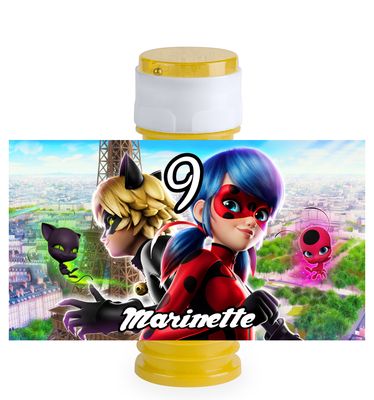 16 Etichette adesive bolle di sapone Miraculous personalizza festa