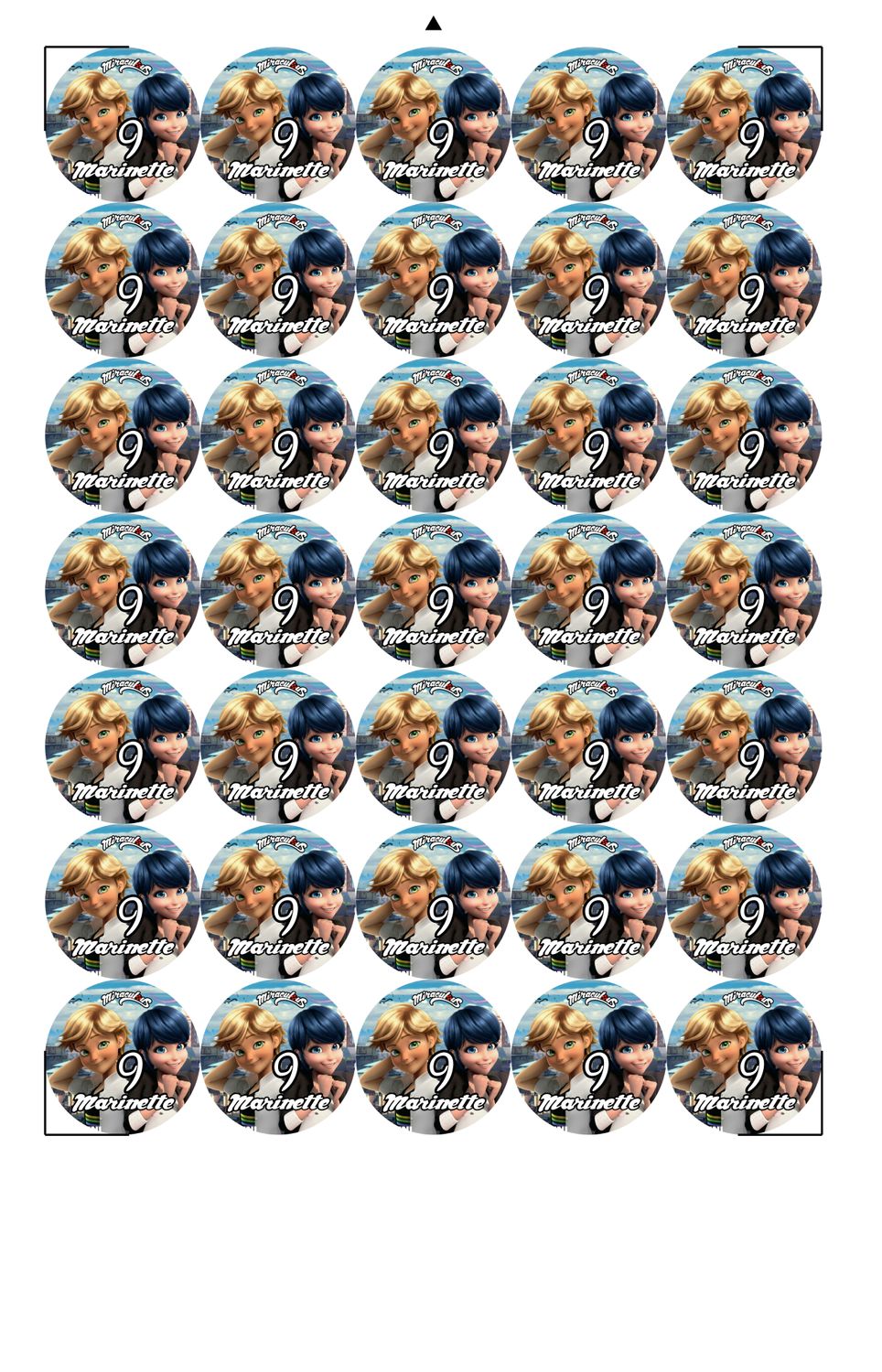 Adesivi tag tondo Miraculous personalizza tappo Acqua succo frutta vasetti