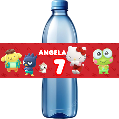 10 Etichette adesive Hello Kitty bottiglie Acqua personalizza festa
