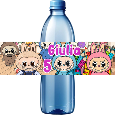 10 Etichette adesive Labubu bottiglie Acqua personalizza festa