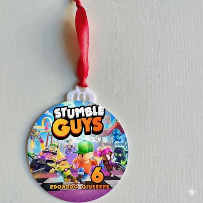 1 Pallina di natale Stumble Guys in plexiglass personalizza regali 1 Pallina di natale Stumble Guys in plexiglass personalizza regali