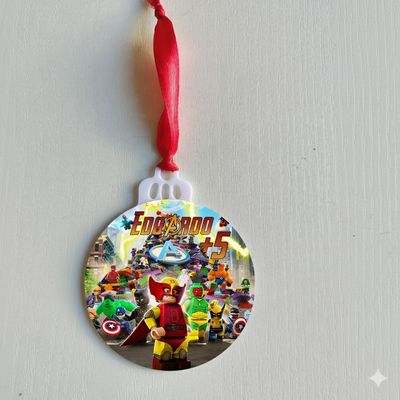 1 Pallina di natale Avengers in plexiglass personalizza regali festa