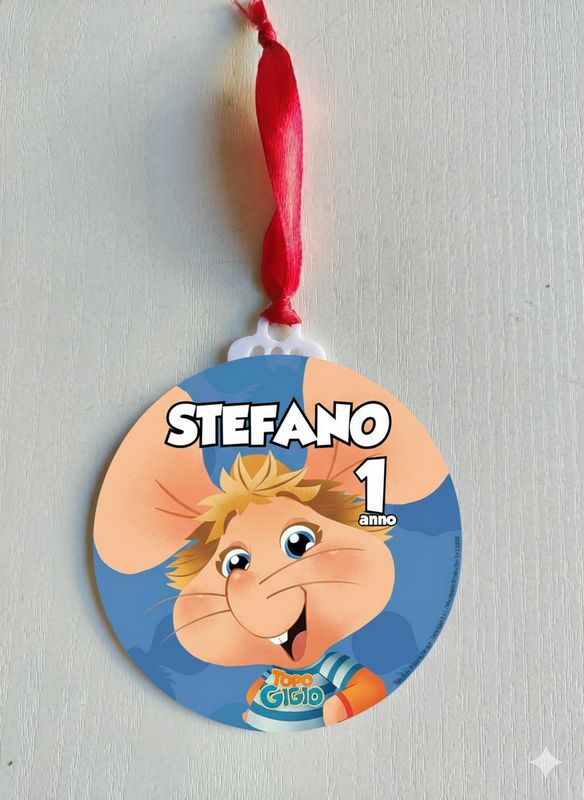 1 Pallina di natale topogigio in plexiglass personalizza regali festa