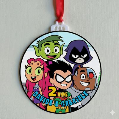 1 Pallina di natale Teen Titans Go in plexiglass personalizza regali festa