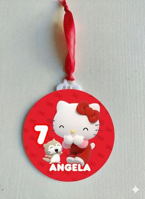 1 Pallina di natale Hello Kitty in plexiglass personalizza regali festa