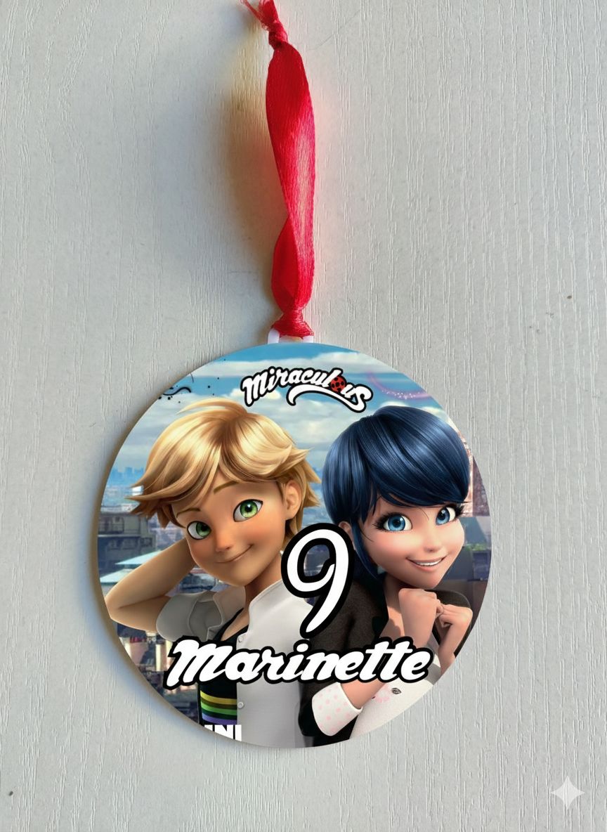 1 Pallina di natale Miraculous in plexiglass personalizza regali festa