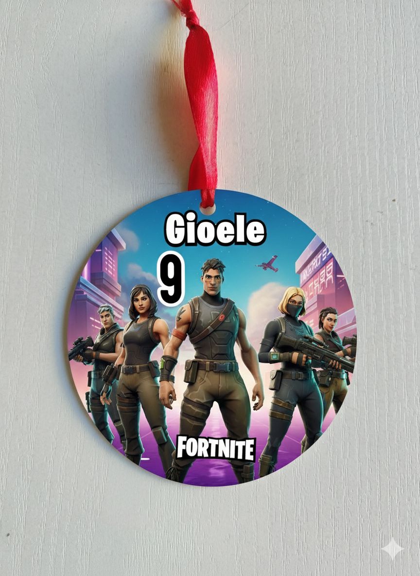 1 Pallina di natale Fortnite in plexiglass personalizza regali festa