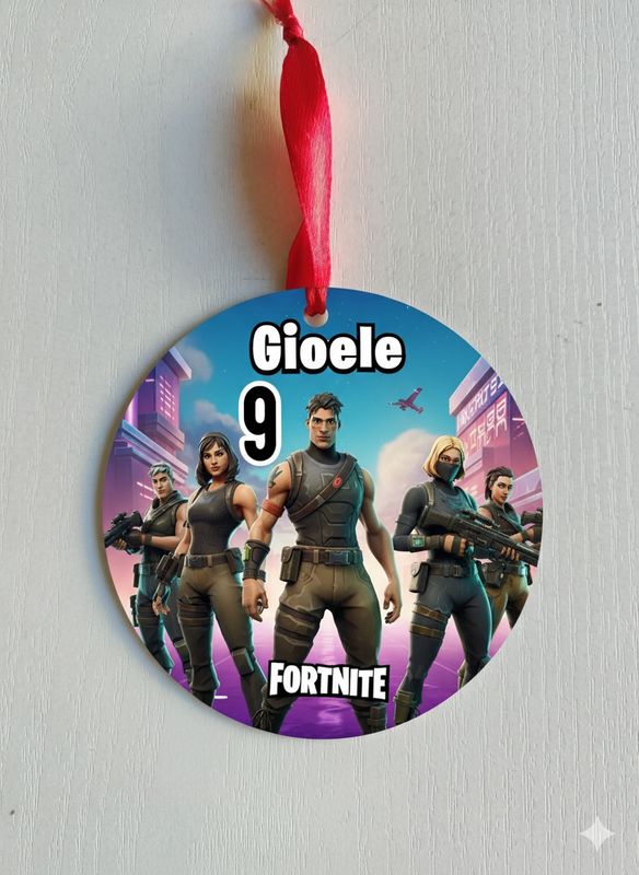 1 Pallina di natale Fortnite in plexiglass personalizza regali festa