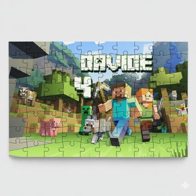 Stampa Puzzle Minecraft personalizza con nome gadget regali festa Stampa Puzzle Minecraft personalizza con nome gadget regali festa