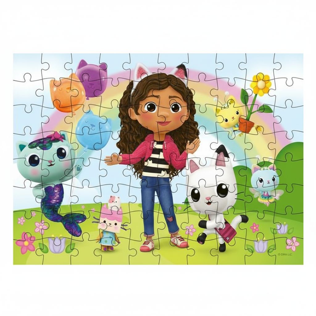 Stampa Puzzle Gabby Dollhouse personalizza con nome regali festa