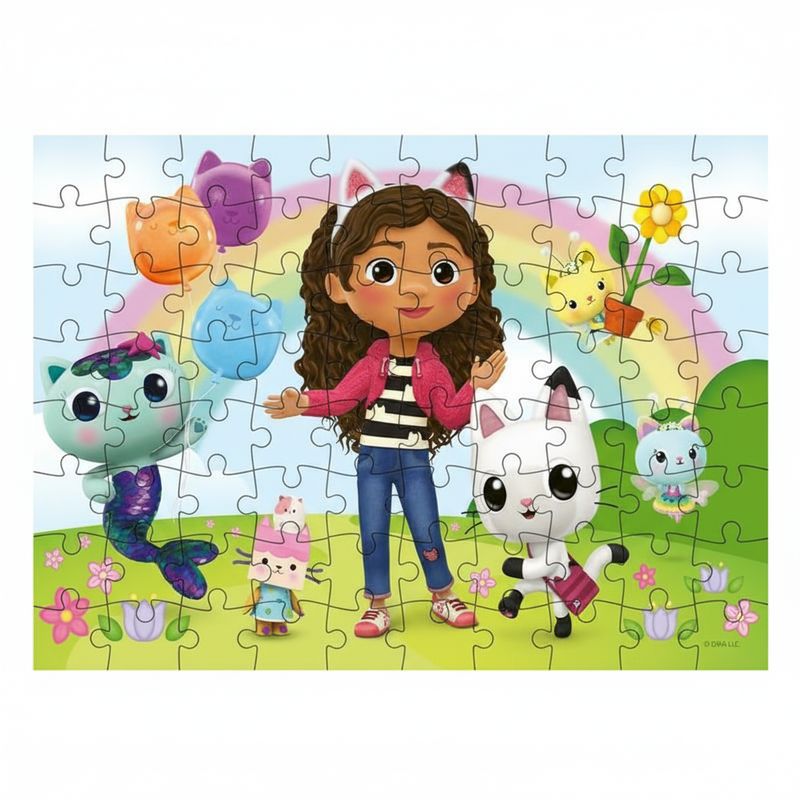 Stampa Puzzle Gabby Dollhouse personalizza con nome regali festa