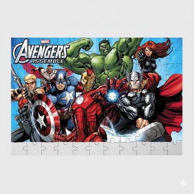 Stampa Puzzle Avengers personalizza con nome regali festa