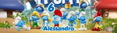 10 Etichette adesive Puffi bottiglie Acqua personalizza festa