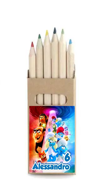 10 set matite colori Puffi personalizza regali fine festa