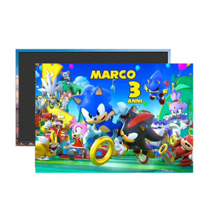4 Magneti Sonic personalizza Calamite frigo rettangolare