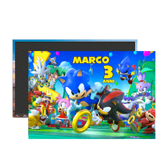 4 Magneti Sonic personalizza Calamite frigo rettangolare