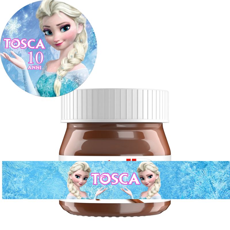 40 Adesivi 20 Tappo + 20 etichette vasetto Frozen personalizza mini Nutella