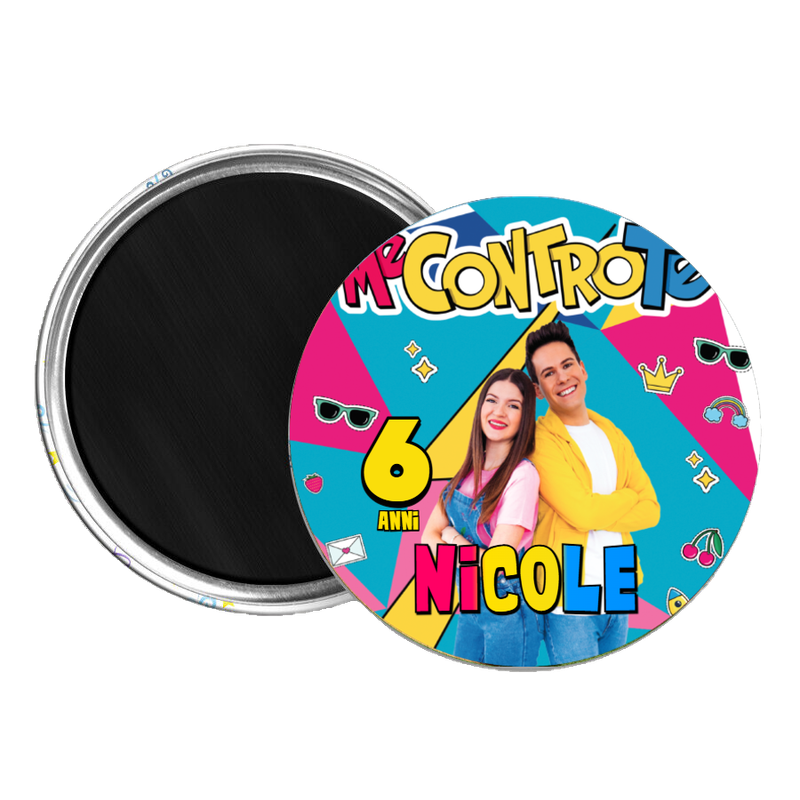 10 Magneti Me contro Te Calamite frigo tondo 5.8cm personalizzabile 10 Magneti Me contro Te Calamite frigo tondo 5.8cm personalizzabile