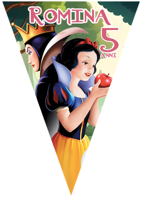 Festone Biancaneve personalizza bandierine triangolari compleanno