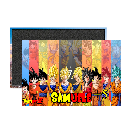 4 Magneti Dragon Ball Calamite frigo grande rettangolare personalizzabile