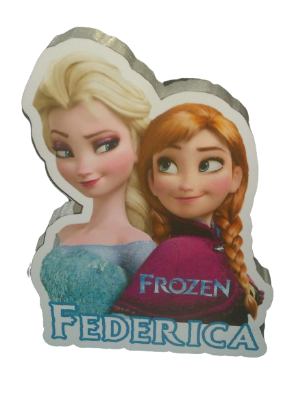 Sagoma in polistirolo Anna Elsa Frozen centrotavola personalizzata