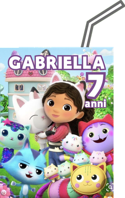 20 Adesivi Gabby dollhouse personalizza brick succo di frutta