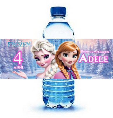 10 Etichette adesive Anna Elsa Frozen bottiglie Acqua personalizza festa