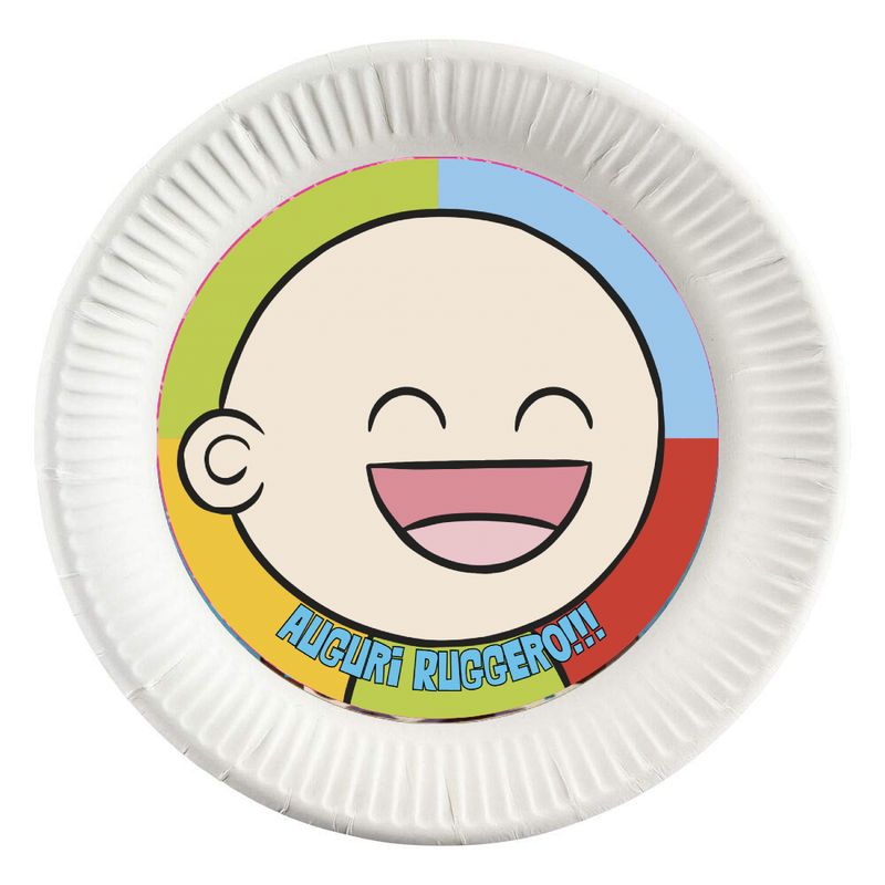 10 dischi tondi piatti carta Pera Toons personalizza festa