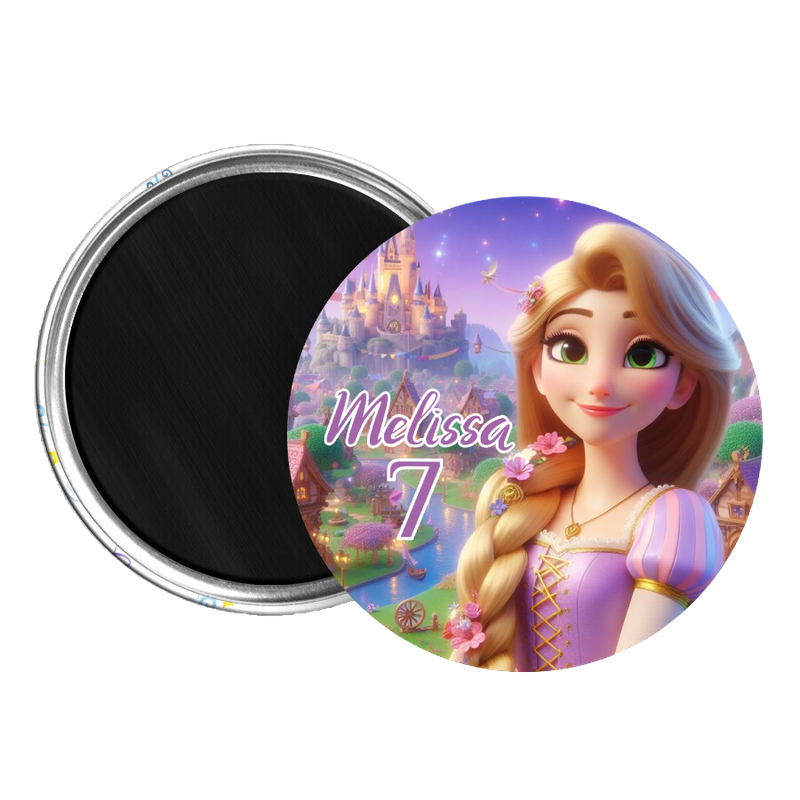 10 Magneti Rapunzel personalizza Calamite frigo tondo 5.8cm