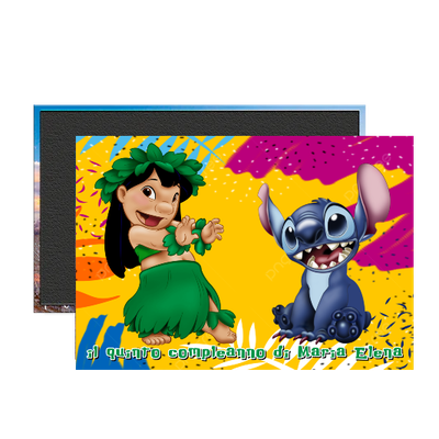 4 Magneti Lilo e Stitch Calamite frigo grande rettangolare personalizzabile