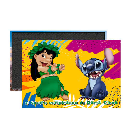 4 Magneti Lilo e Stitch Calamite frigo grande rettangolare personalizzabile