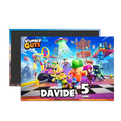 4 Magneti Stumble Guys Calamite frigo grande rettangolare personalizzabile