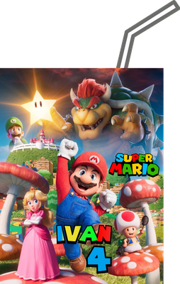 20 Adesivi Super Mario personalizza brick succo di frutta