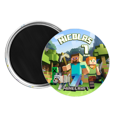 10 Magneti Minecraft Calamite frigo tondo 5.8cm personalizzabile